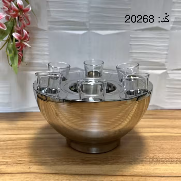 یخدان و جابطری و شات استیل لاکچری بدنه خط دار (سیلور)