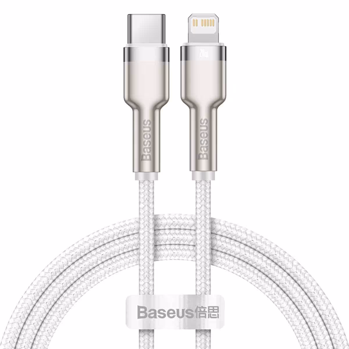 کابل تبدیل USB-C به لایتنینگ باسئوس مدل METAL 20W PD طول 1 متر