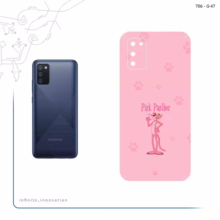 برچسب پوششی ماهوت مدل The Pink Panther مناسب برای گوشی موبایل سامسونگ Galaxy A02S