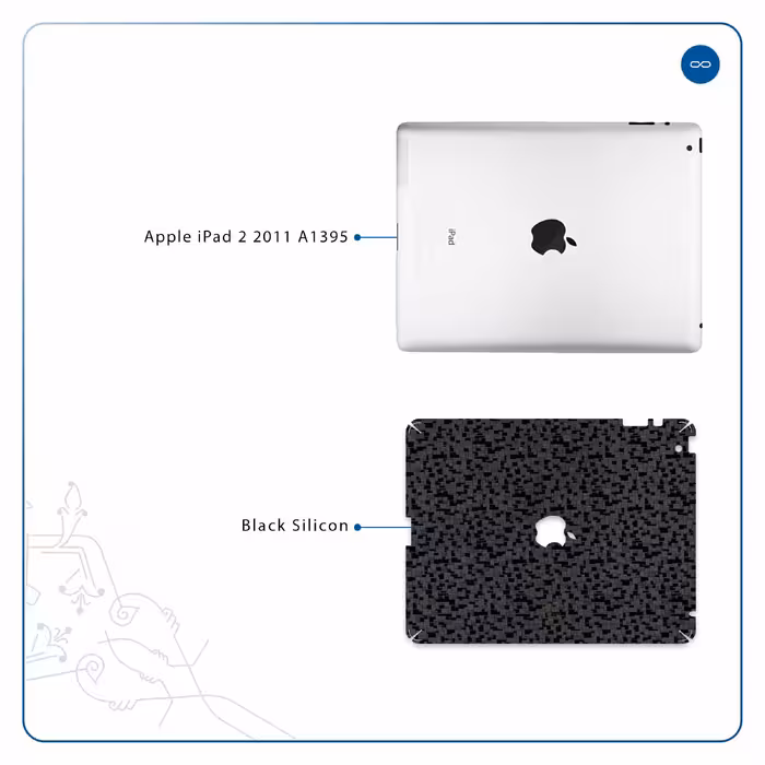 برچسب پوششی ماهوت مدل Black-Silicon مناسب برای تبلت اپل iPad 2 2011 A1395