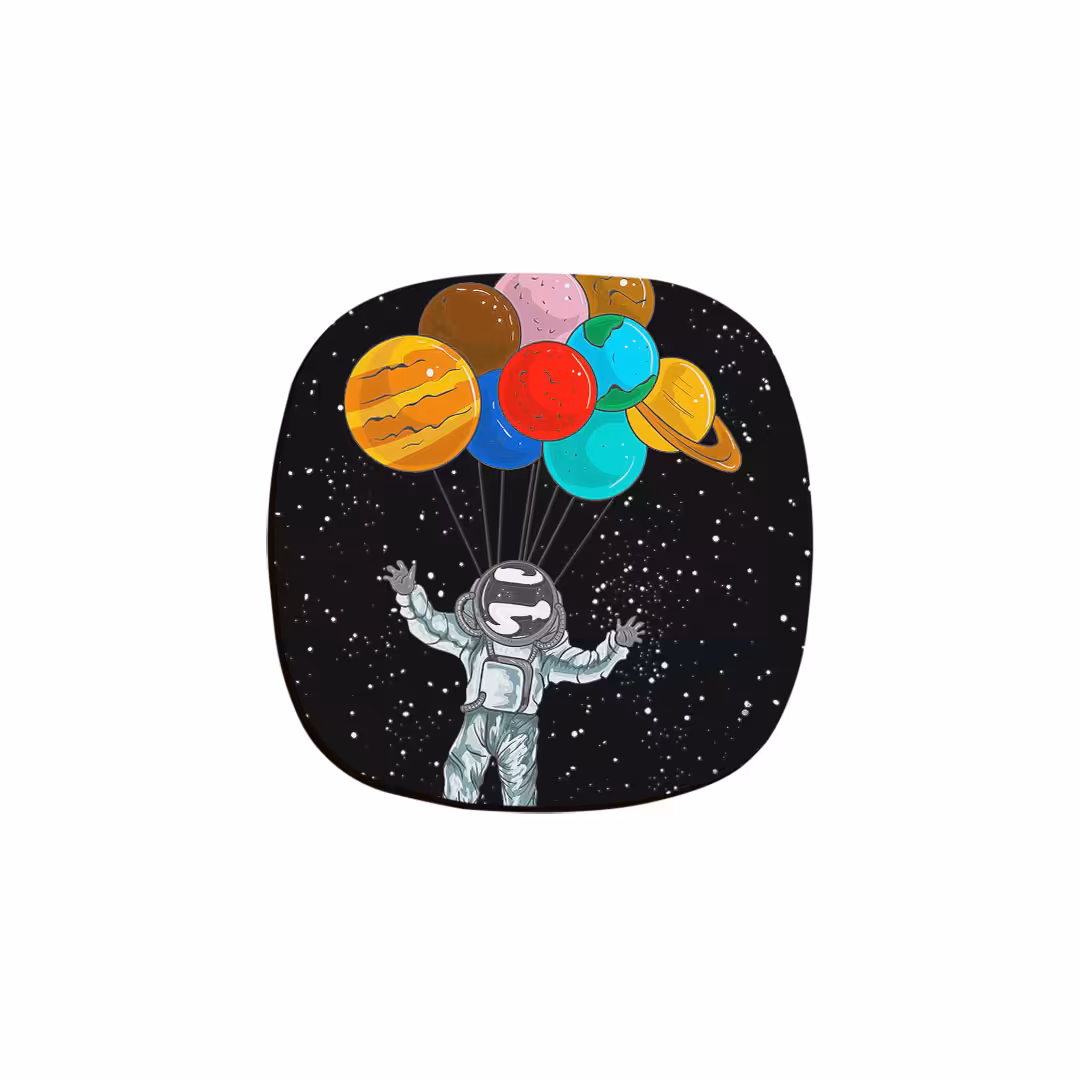 زیر لیوانی ترمه طراحان ایده مدل منظومه بادکنکی کد cfp1497 بسته شش عددی