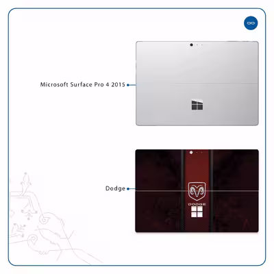 برچسب پوششی ماهوت مدل Dodge مناسب برای تبلت مایکروسافت Surface Pro 4 2015