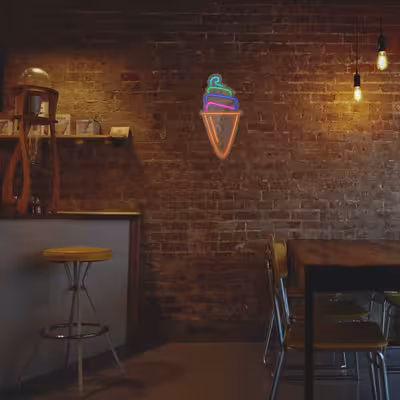 چراغ دیواری نئون دیزاین طرح Ice-Cream-3_MLC