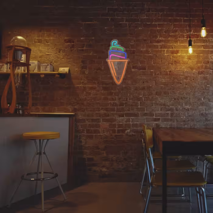 چراغ دیواری نئون دیزاین طرح Ice-Cream-3_MLC