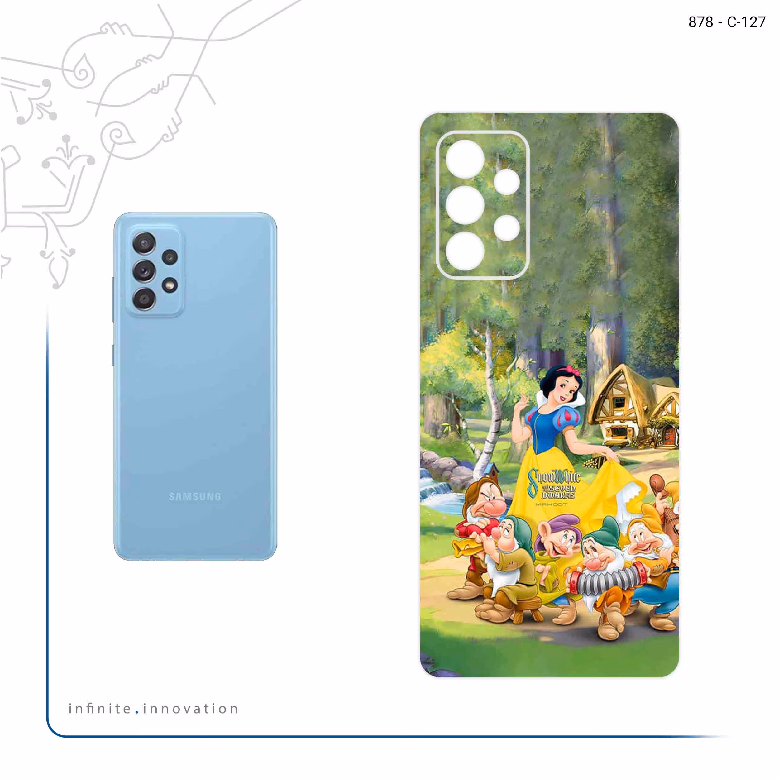 برچسب پوششی ماهوت مدل Snow White مناسب برای گوشی موبایل سامسونگ Galaxy A52s 5G