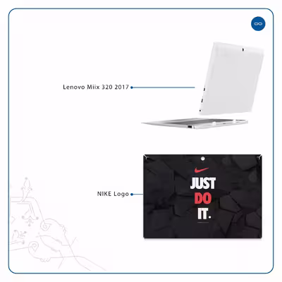 برچسب پوششی ماهوت مدل NIKE-Logo مناسب برای تبلت لنوو Miix 320 2017