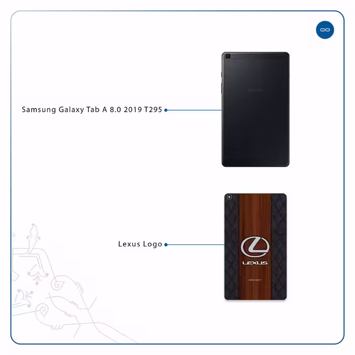 برچسب پوششی ماهوت مدل Lexus-Logo مناسب برای تبلت سامسونگ Galaxy Tab A 8.0 2019 T295