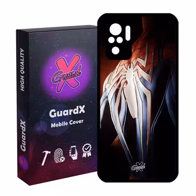 کاور گارد ایکس طرح Spider Man مدل Glass10126 مناسب برای گوشی موبایل شیائومی Redmi Note 10 4G / Note 10S
