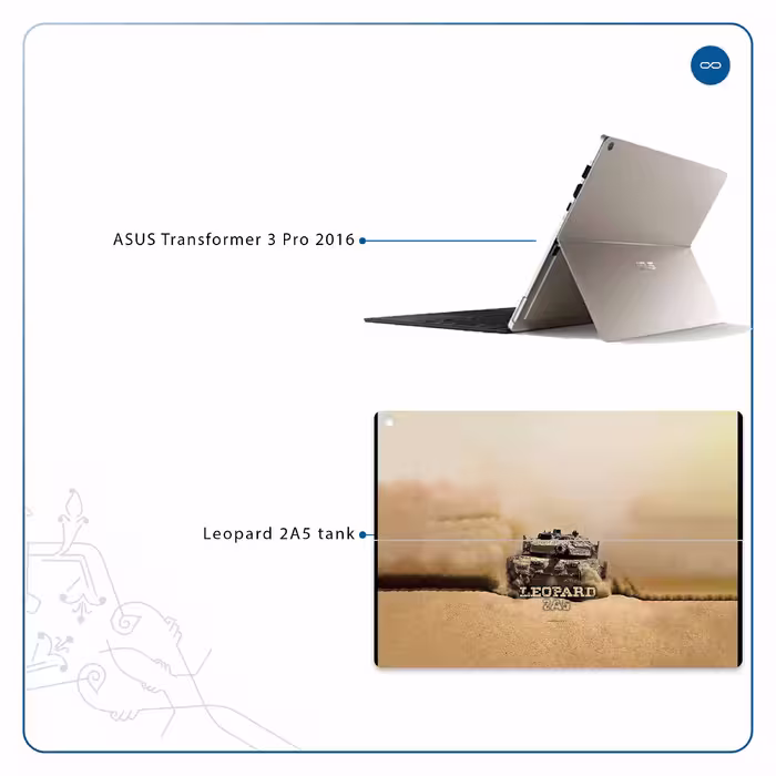 برچسب پوششی ماهوت مدل Leopard 2A5 tank مناسب برای تبلت ایسوس Transformer 3 Pro 2016