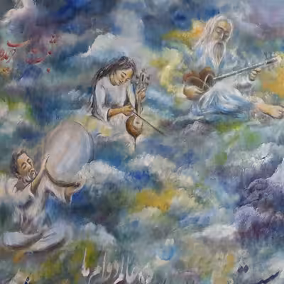 تابلو نقاشی طرح نوازندگان