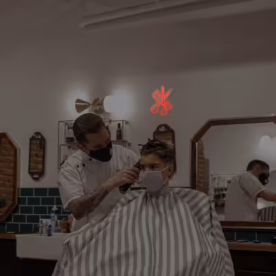 چراغ دیواری نئون دیزاین طرح Barber_RD