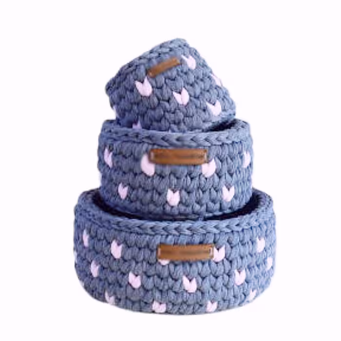 سبد قلاب بافی تریکو کد 789 مجموعه 3 عددی