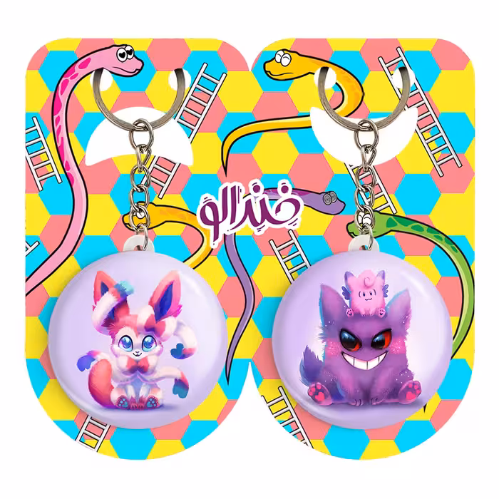 جاکلیدی خندالو مدل گنگار و سیلوئون انیمه پوکمون کد 1730117306 مجموعه 2 عددی