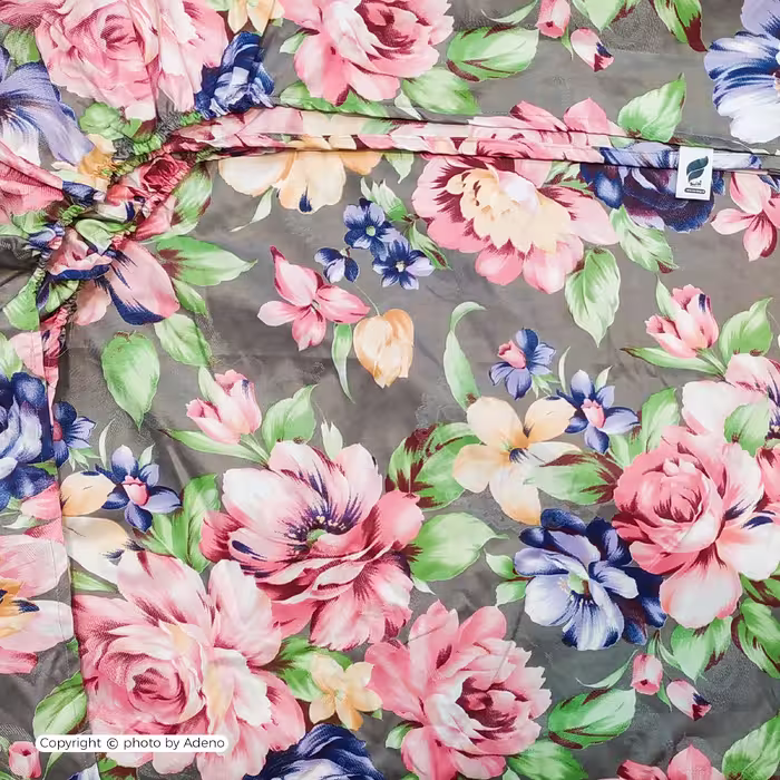 ملحفه آدنو مدل گلباران کد IR120 دونفره سایز 140x200 سانتی متر