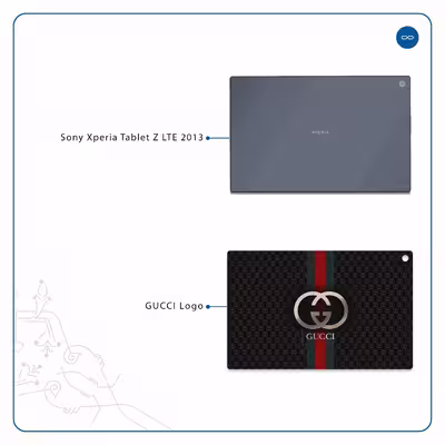برچسب پوششی ماهوت مدل GUCCI-Logo مناسب برای تبلت سونی Xperia Tablet Z LTE 2013