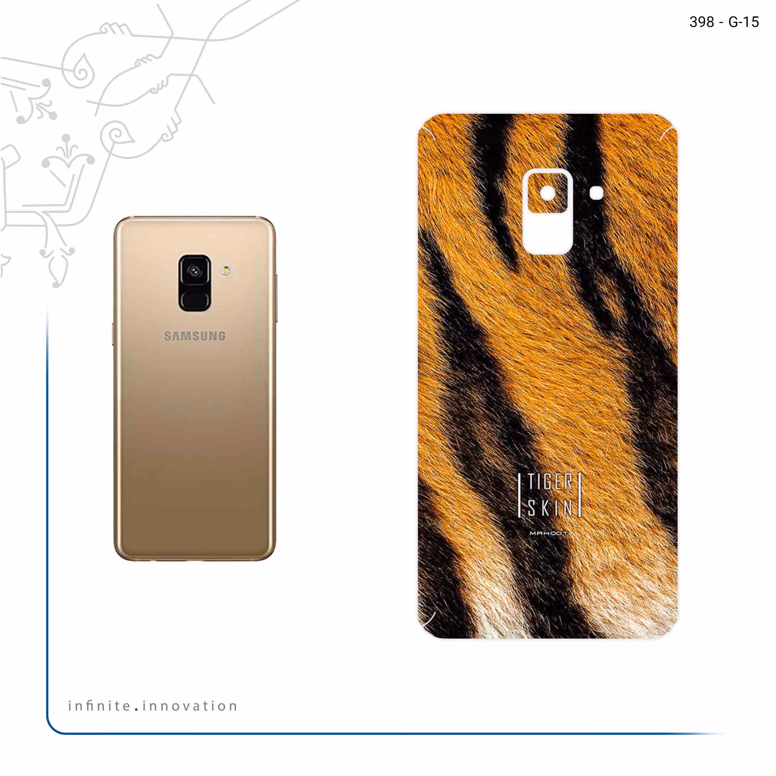 برچسب پوششی ماهوت مدل Tiger Skin مناسب برای گوشی موبایل سامسونگ Galaxy A8 2018