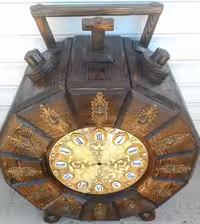 ساعت چوبی دستساز طرح زنگخور کد 10284