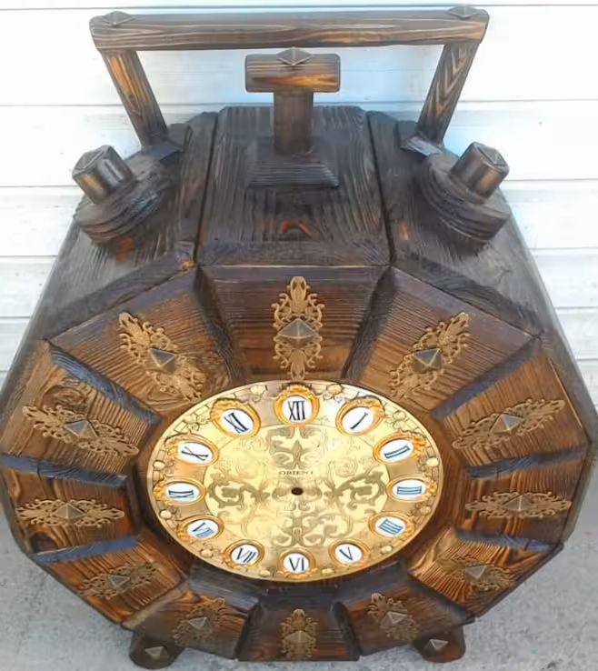 ساعت چوبی دستساز طرح زنگخور کد 10284