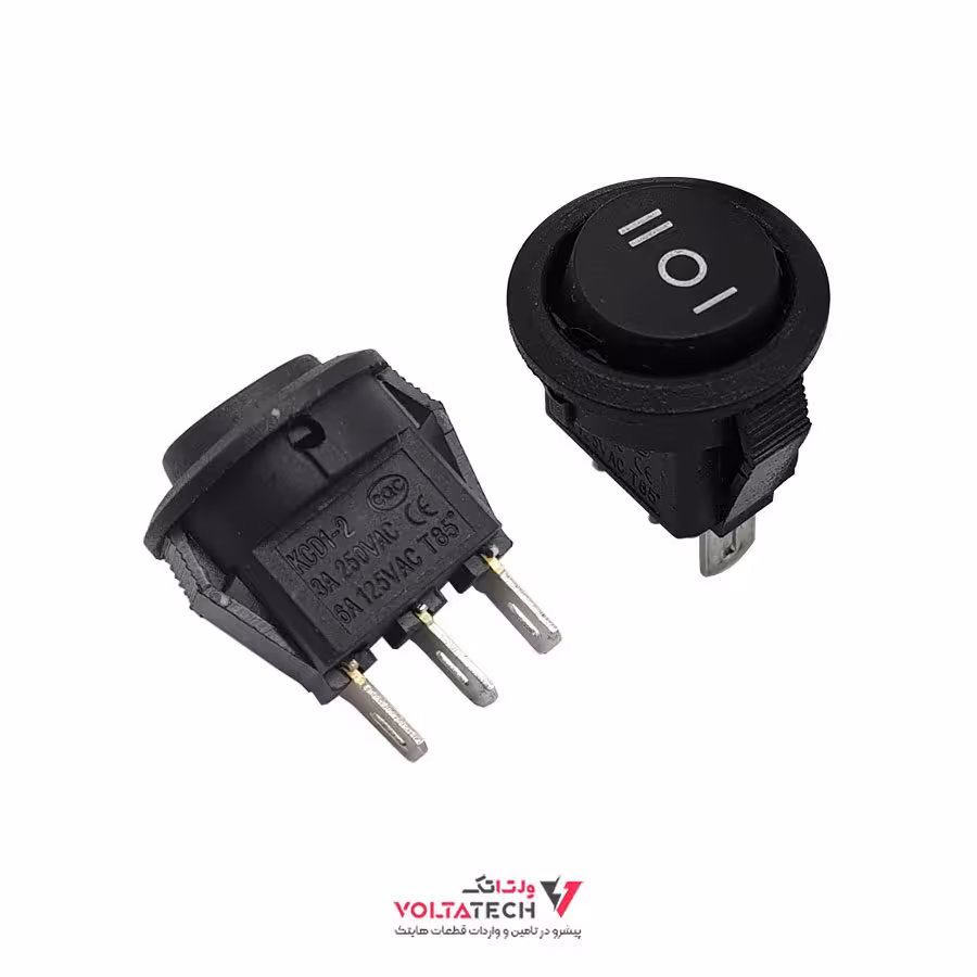 کلید راکر گرد کوچک سه حالته KCD1-601S