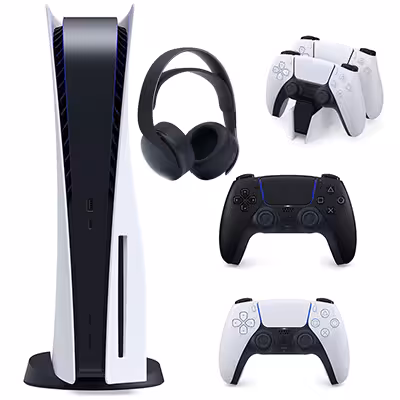 باندل کنسول بازی سونی آسیا مدل پلی استیشن (Playstation 5 (1200 Drive به همراه دسته بازی مشکی   پایه شارژر   هدست مشکی