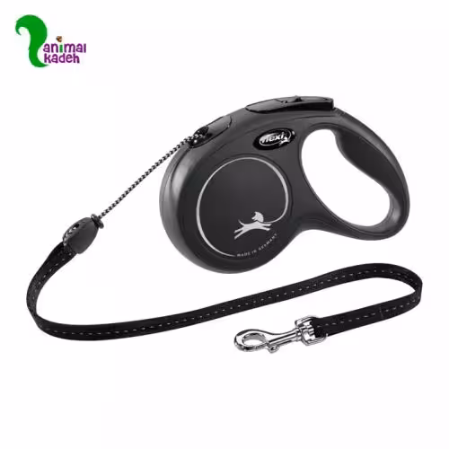 قلاده متری فلکسی سایز S طنابی تا 12 کیلو 5 متری(مشکی)