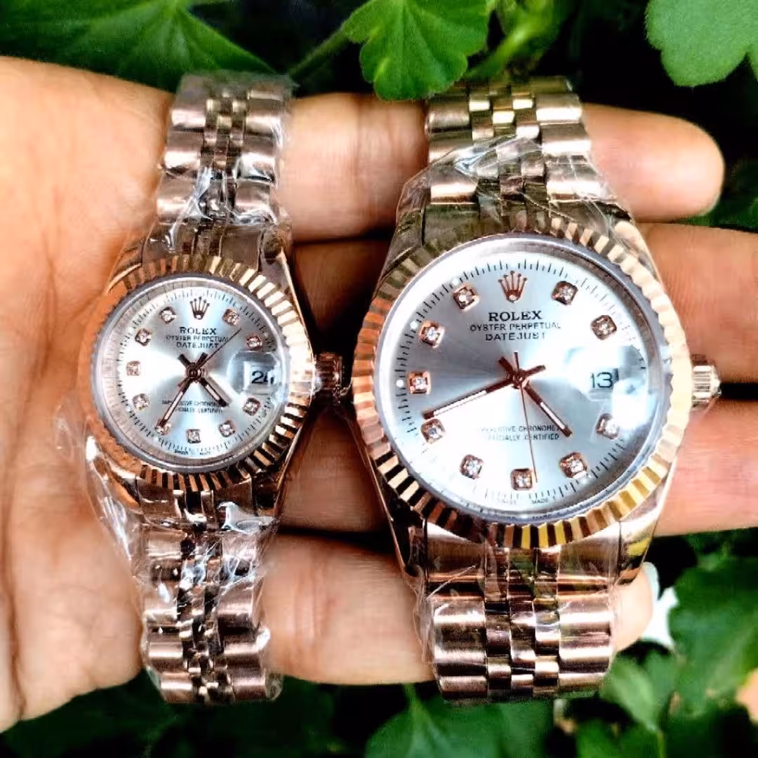 ساعت ست زنانه و مردونه برند رولکس کیفیت Aسه پلاس استیل توپر ضدخش ضداب 