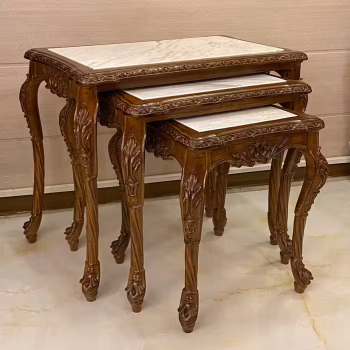 میز عسلی شیک قهوه ای و سفید