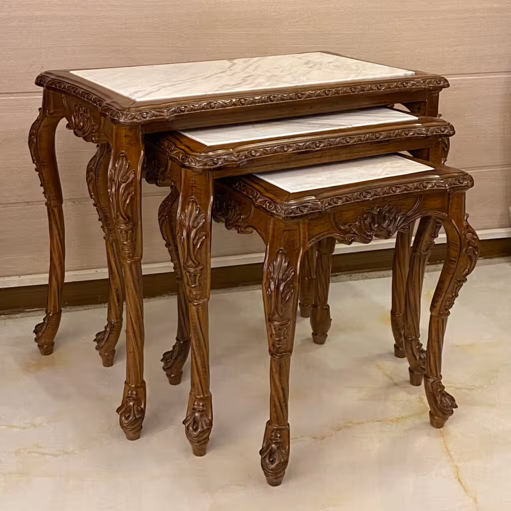 میز عسلی شیک قهوه ای و سفید