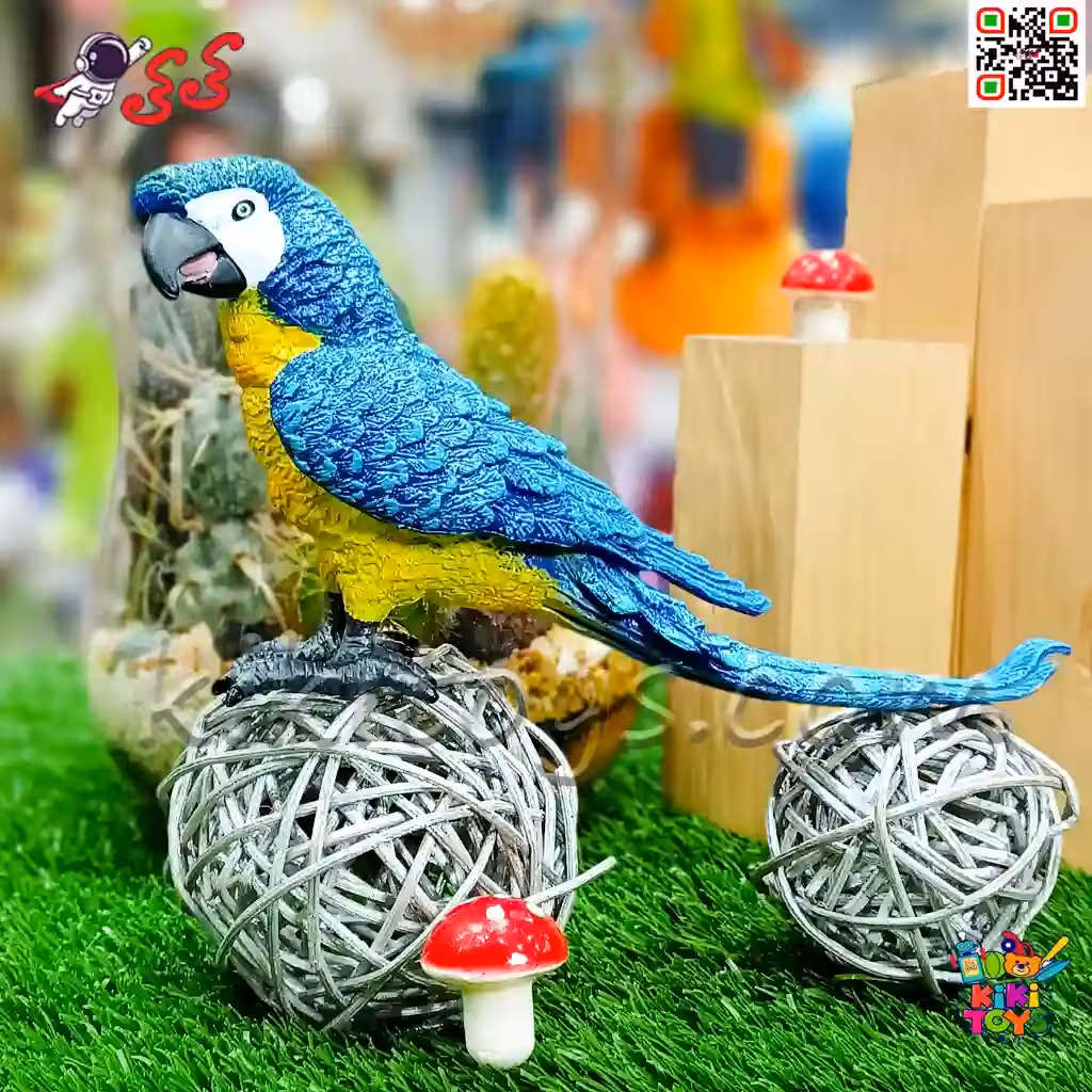 فیگور حیوانات ماکت طوطی ماکائو آبی طلایی 2594 Fiqure Parrot Macaw