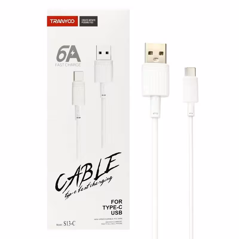 کابل USB به Type-C ترانیو مدل S13 طول 1متر 6آمپر