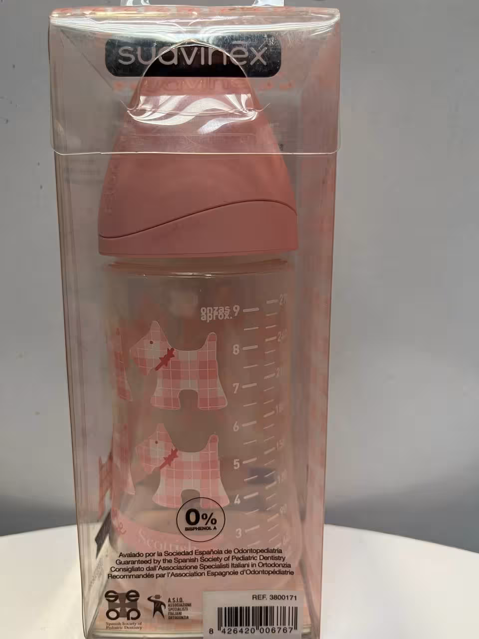 شیشه شیر ارتودنسی  سواوینکس 0تا 6ماه  طرح دار 270میلی لیتری سواونیکس   suavinex