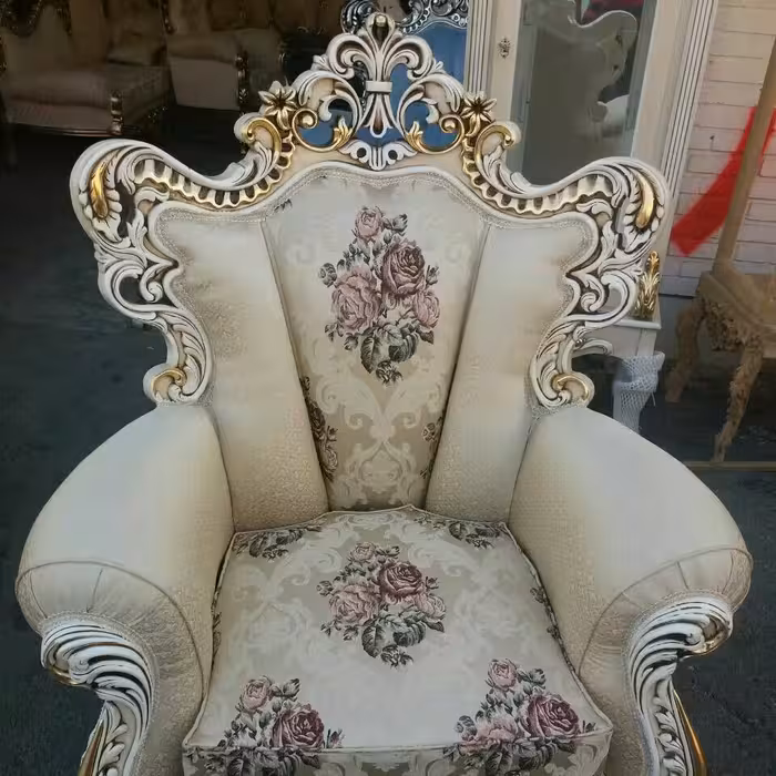 مبل استیل مدل رامتین 7نفره و 9نفره ترکیب رنگ بندی چوب و پارچه به سلیقه مشتری انجام میشود 