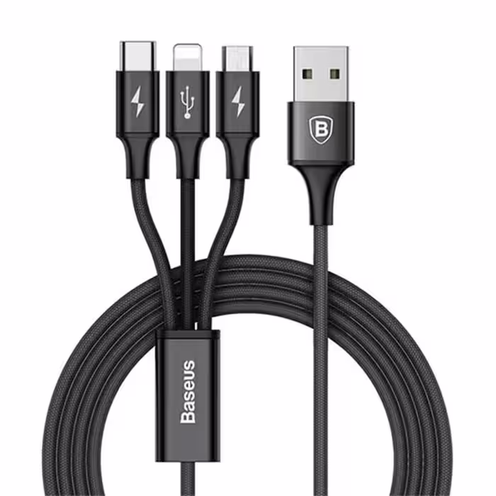 کابل سه سر بیسوس Baseus Rapid Series 3 In 1 Cable 1.2M