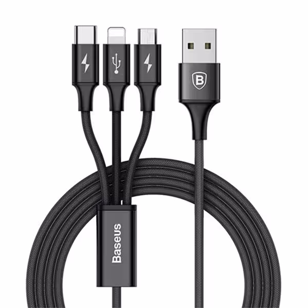 کابل سه سر بیسوس Baseus Rapid Series 3 In 1 Cable 1.2M