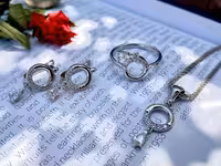 نیمست نقره جواهری کد 00034