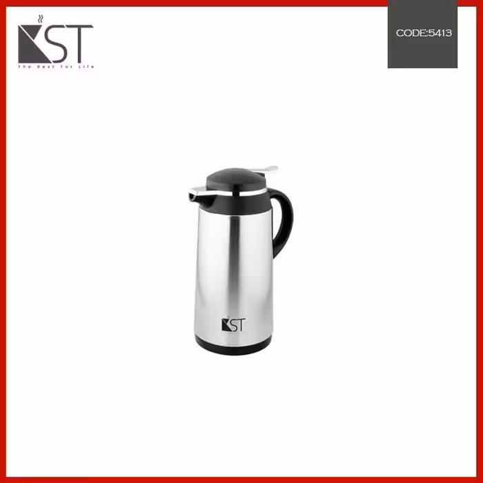 فلاسک شیشه دار استیل  یک لیتری کی اس تی( KST)