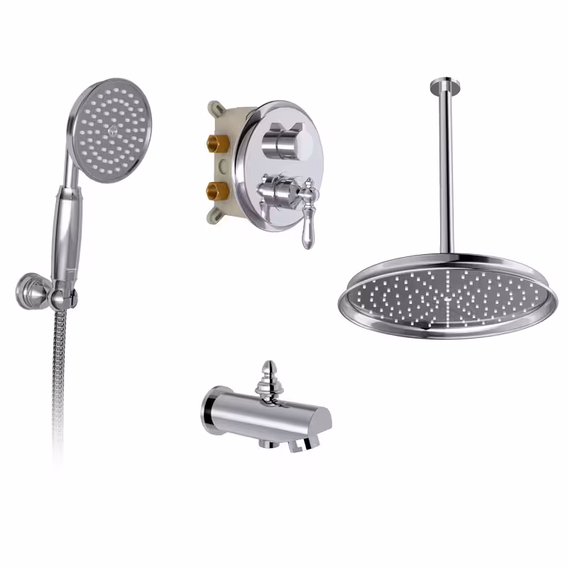 شیر حمام توکار شودر مدل زیگموند تیپ 4 BRASS کروم