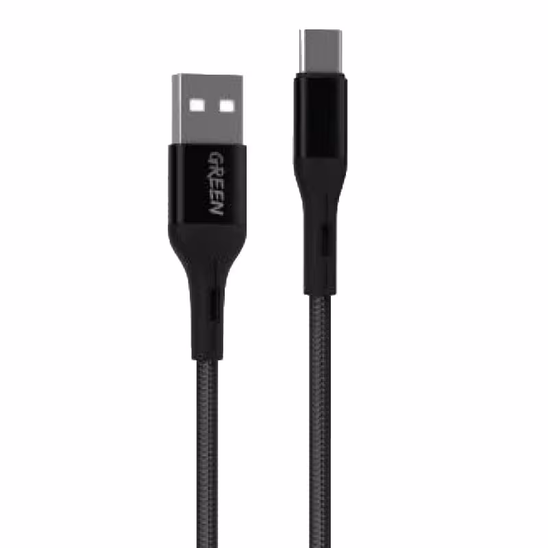 کابل تایپ سی گرین مدل  GREEN USB TO TYPE-C BRAIDED