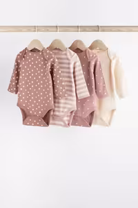 بادی و زیرپوش نوزاد بنفش زنانه ست بدنه 4 تکه یاسی پنبه ای Next Baby