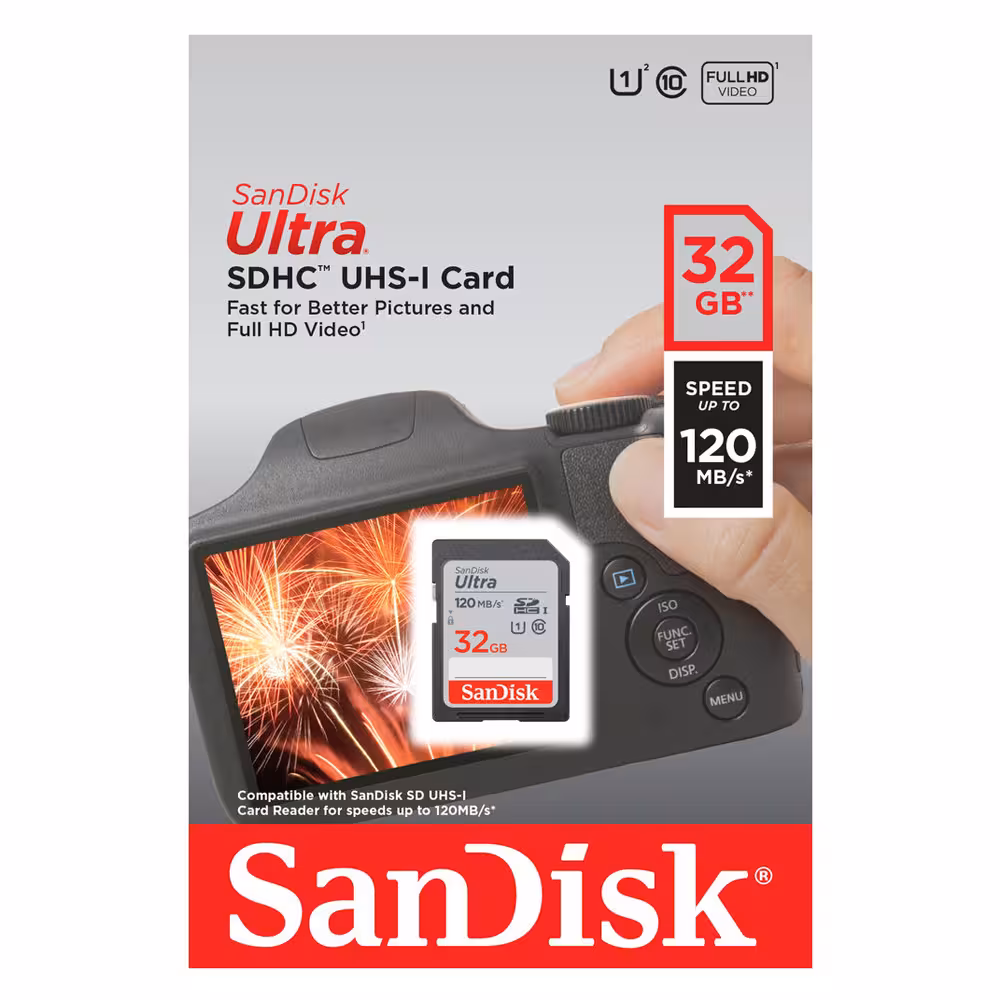مموری SD سن دیسک 32 گیگابایت الترا با سرعت 120mb/s