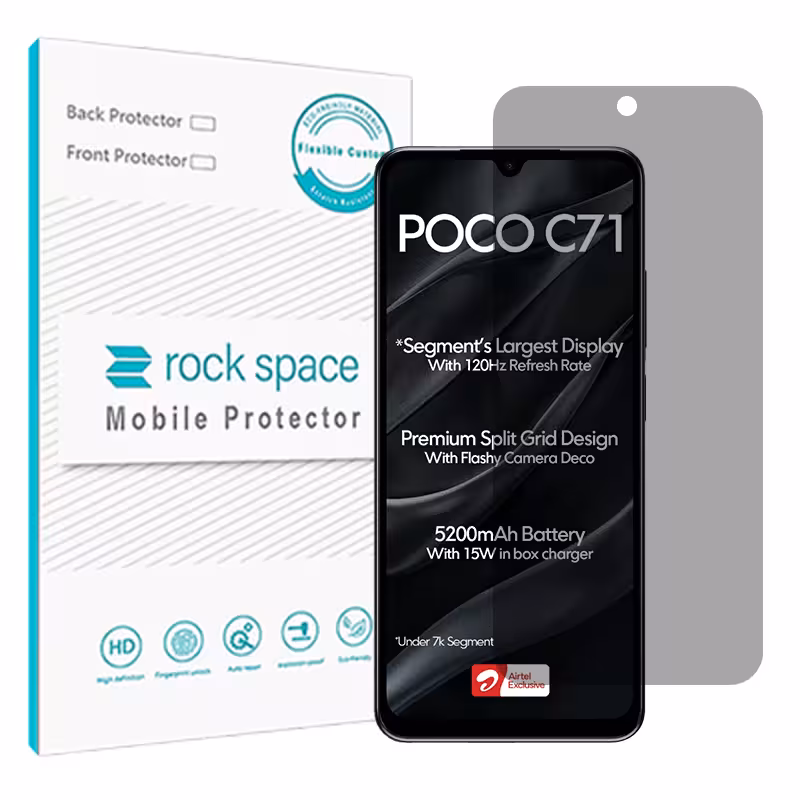 گلس شیائومی Poco C71 مدل نانو هیدروژل پرایوسی برند راک اسپیس کدS