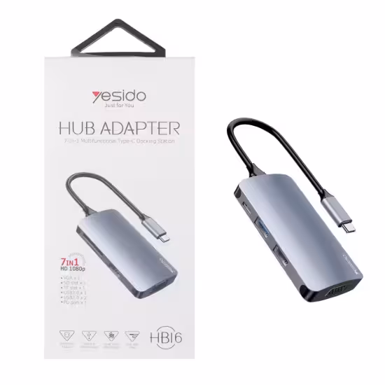 هاب هفت پورت USB-C یسیدو مدل HB16