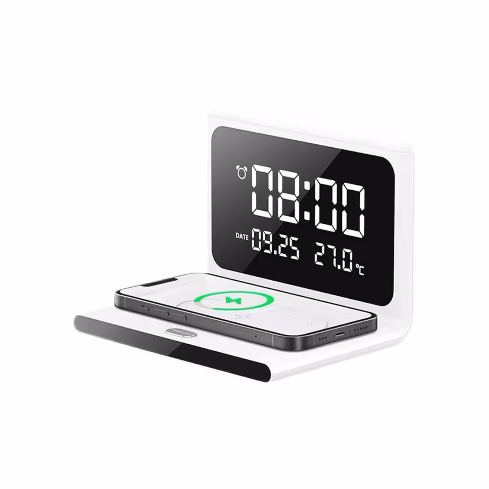 شارژر بی‌سیم و ساعت رومیزی رچی Recci RLS-L12 Perpetual Calendar Wireless Charger