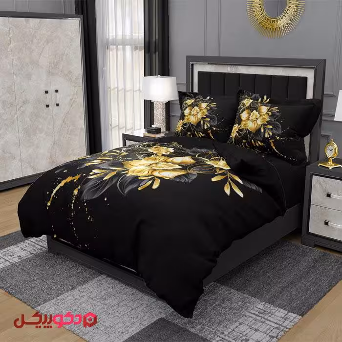 روتختی سه بعدی طرح گل طلایی BD1071