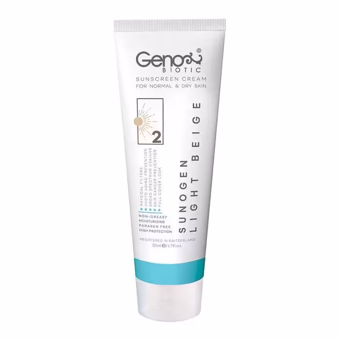 ضد آفتاب بژ روشن پوست خشک SPF50 ژنو
