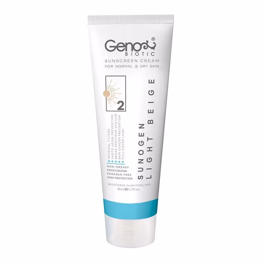 ضد آفتاب بژ روشن پوست خشک SPF50 ژنو