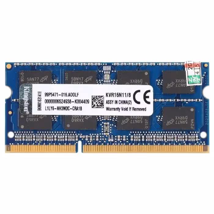 رم لپ تاپ DDR3L کینگستون با حافظه 8 گیگابایت و فرکانس 1600 مگاهرتز