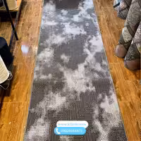 گلیم کناره متری طوسی دودی طرح مدرن کد 3190