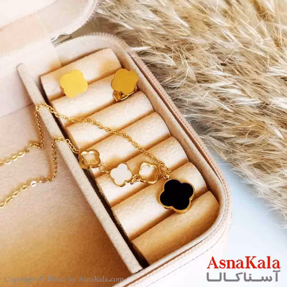 نیمست ونکلیف زنانه نگیندار رنگ طلایی کد NIM14379W