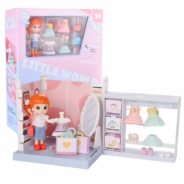اسباب بازی ساختنی خانه عروسکی مدل اتاق لباس کد WS8971C